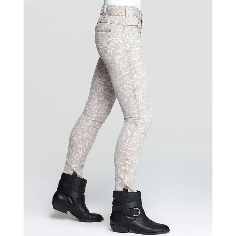 Free People Millennium Floral Skinny Jeans Sz‎ 28